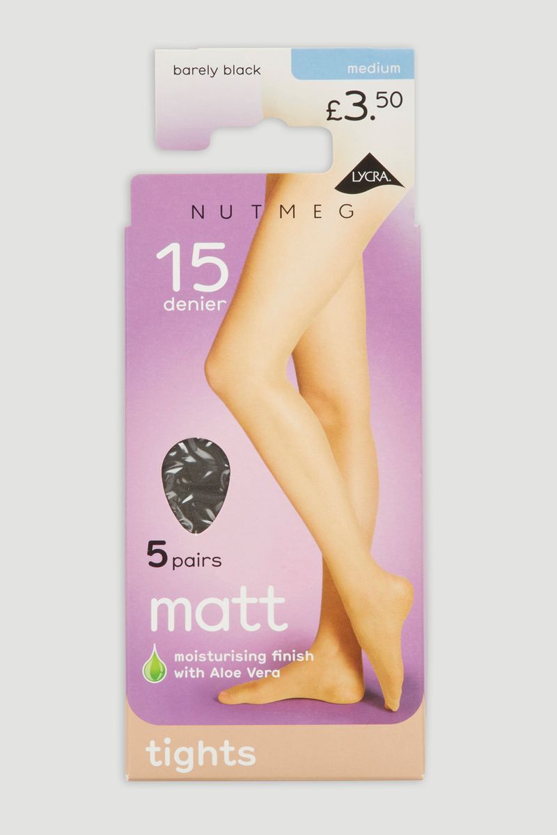 Barely Black 5 Pack 15 Denier Matt Tights