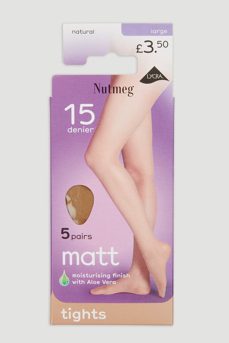 Natural 5 Pack 15 Denier Tights