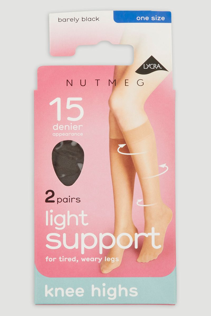 Barely Black 2 Pack 15 Denier Knee Highs