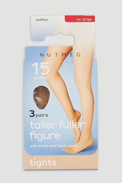 3 Pack 15 Denier Natural Chiffon Tights