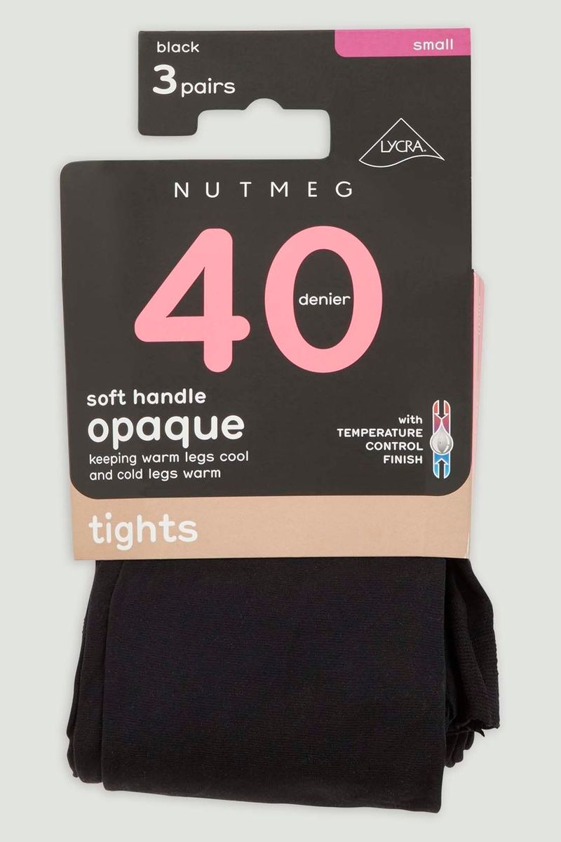 Black 3 Pack 40 Denier Opaque Tights