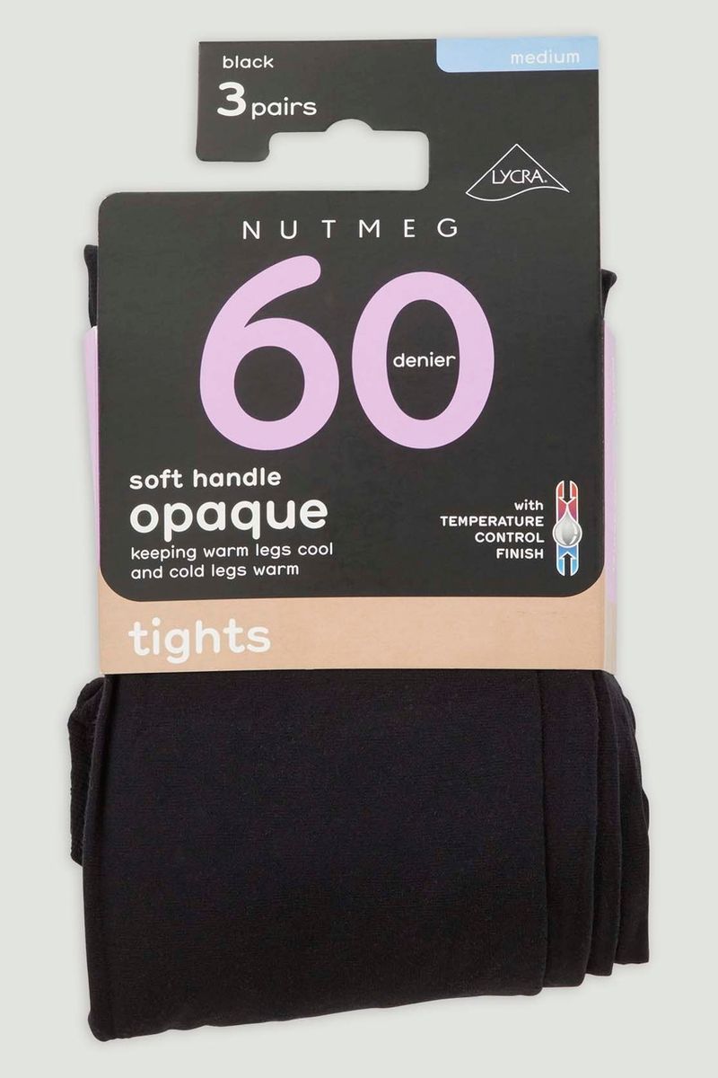 3 Pack 60 Denier Black Tights