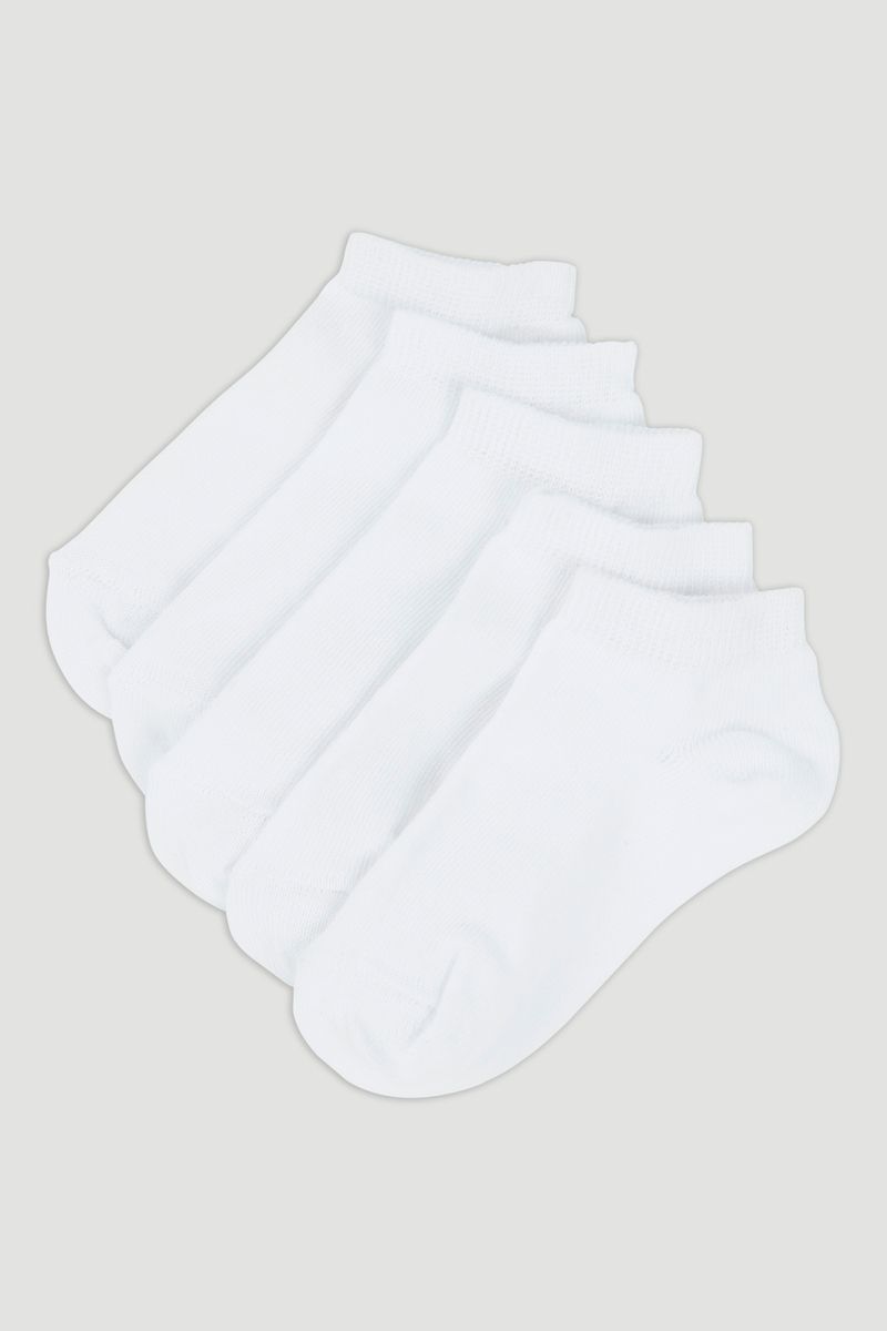 5 Pack Boys White Trainer Socks