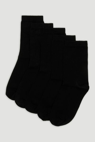 5 Pack Black Ladies Socks