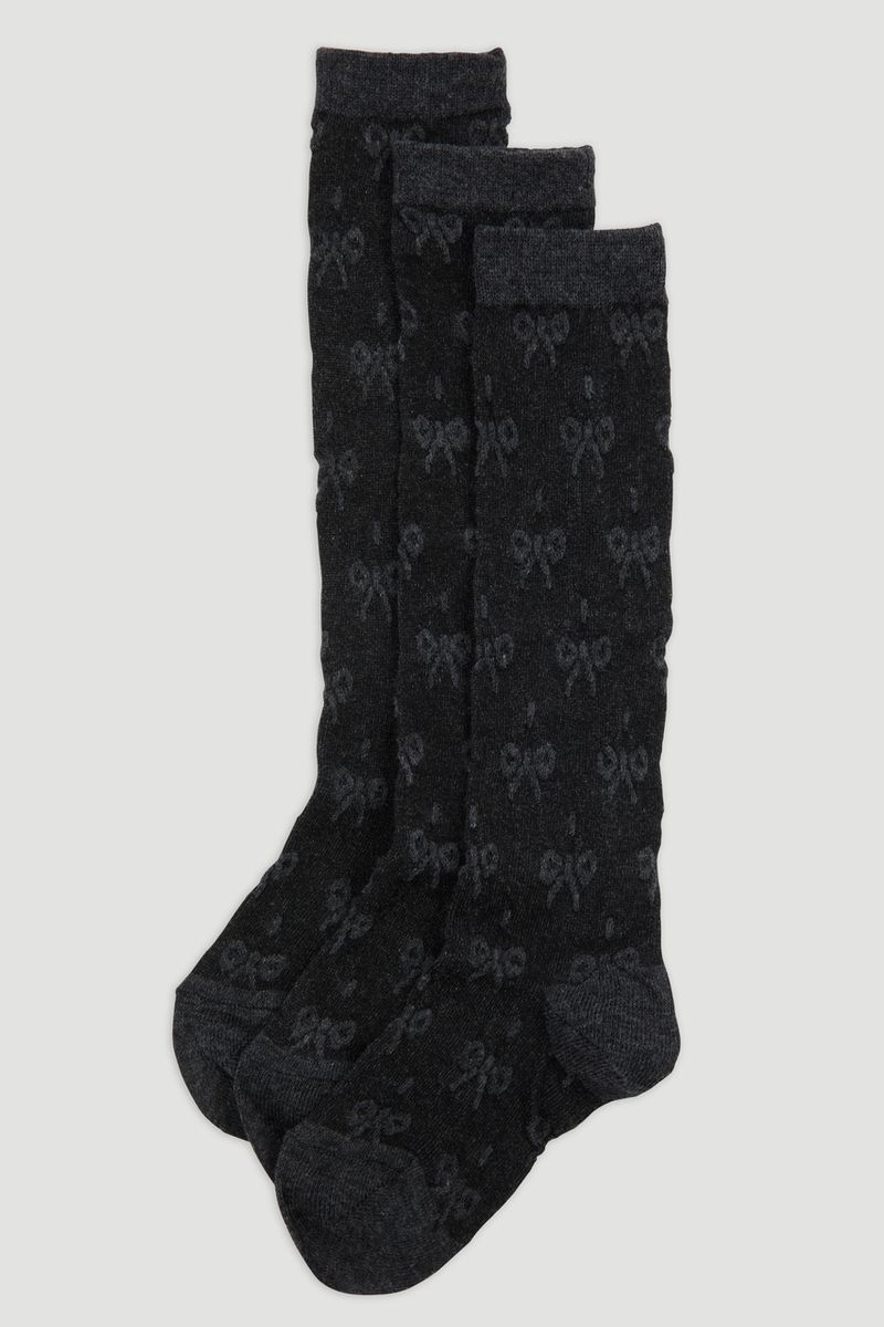 3 Pack Grey Knee High Socks