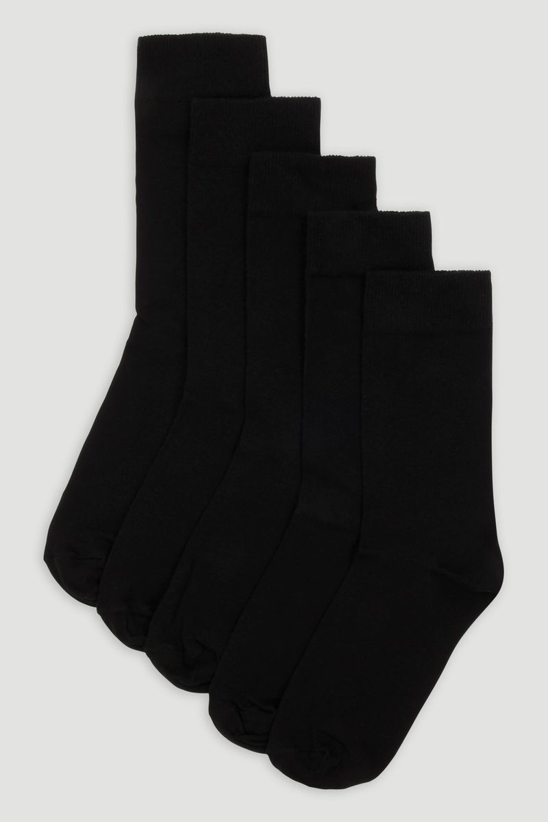 5 Pack Black Mens Socks
