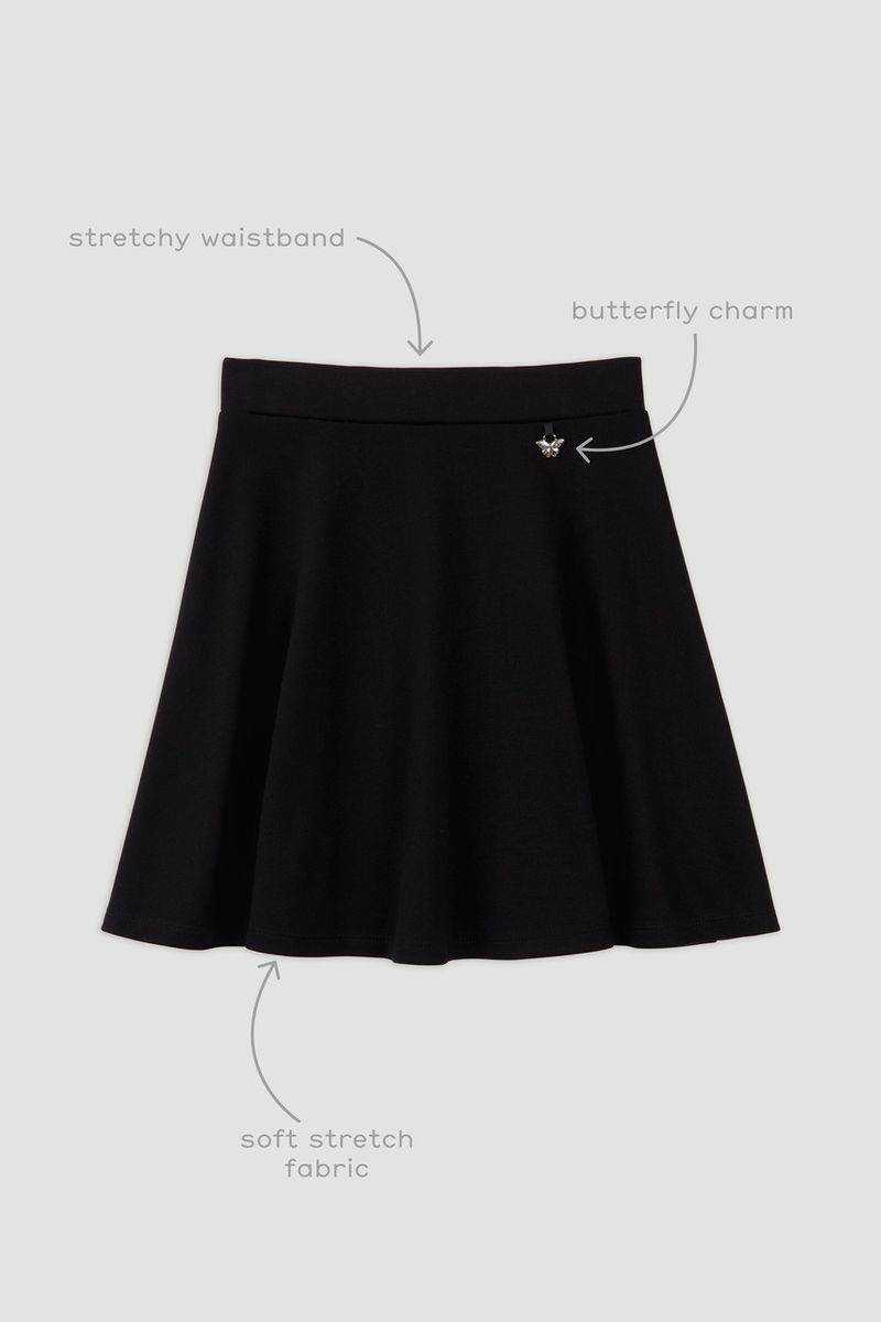 Black Ponte Skater Skirt