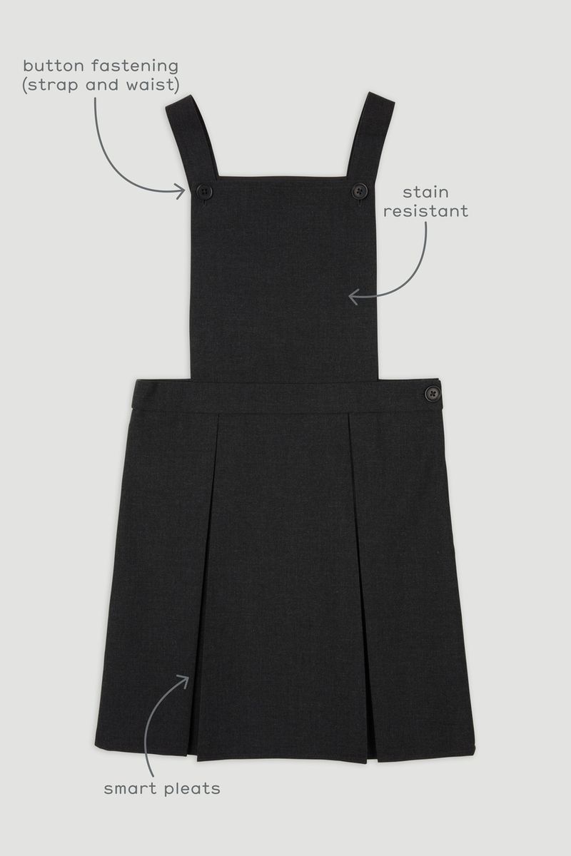 Charcoal Grey Woven Pinafore