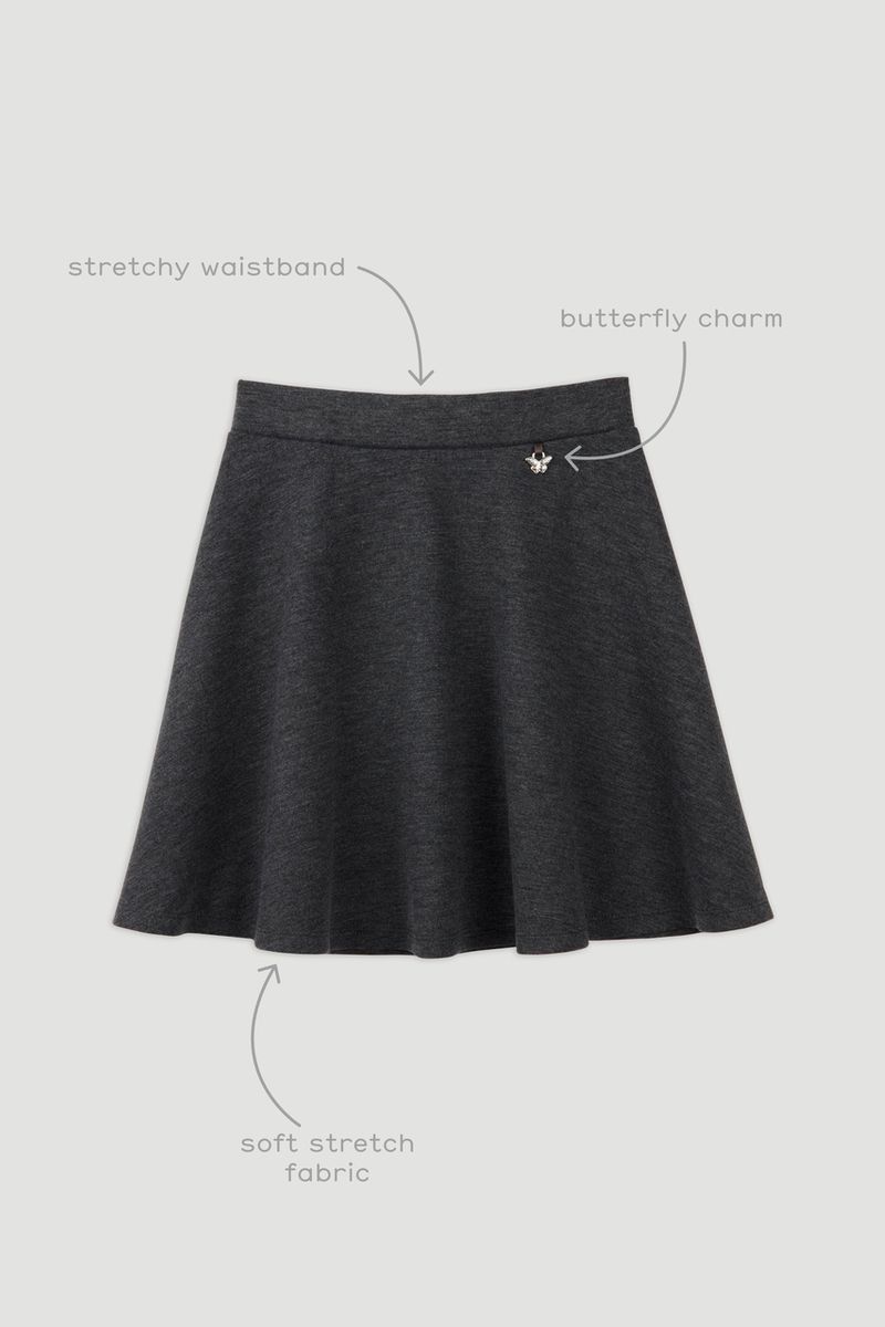 Charcoal Grey Ponte Skater Skirt