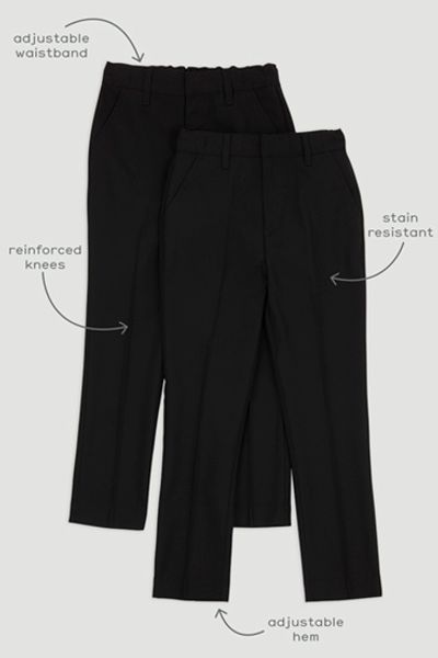 2 Pack Black Skinny Fit Trousers