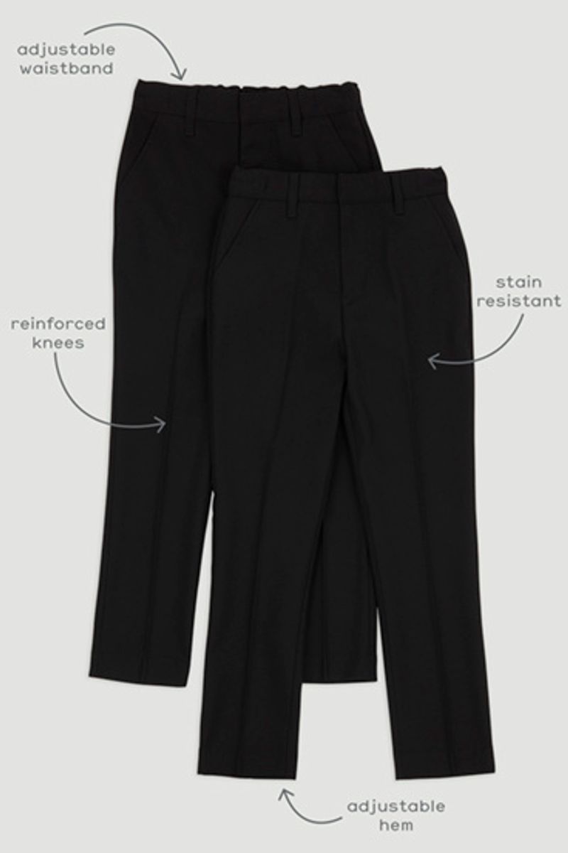 2 Pack Black Skinny Fit Trousers