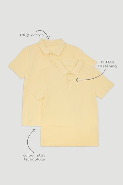 2 Pack Yellow Polo Shirts