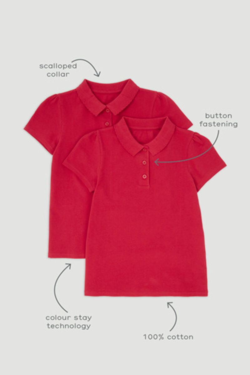 2 Pack Red Polo Shirts