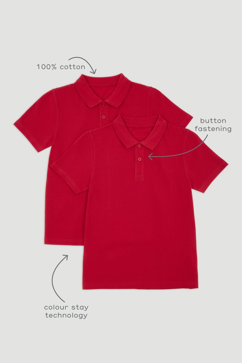2 Pack Red Polo Shirts
