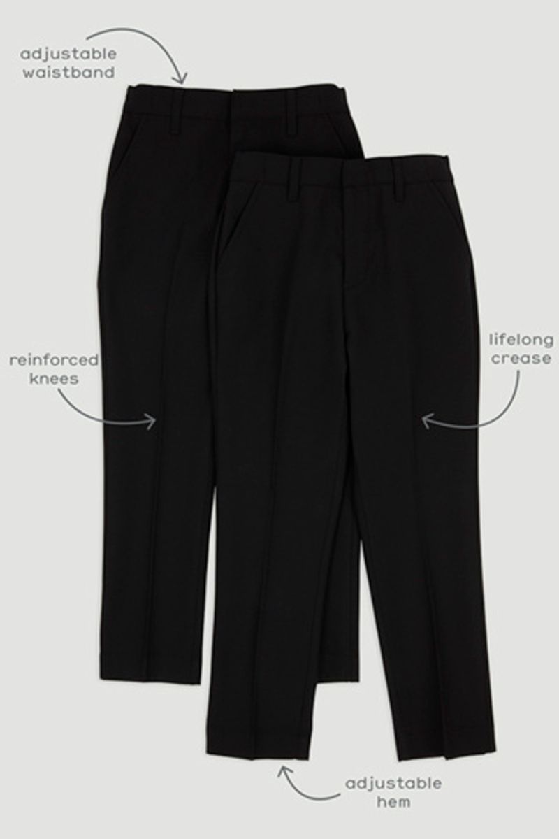 2 Pack Black Regular Fit Trousers
