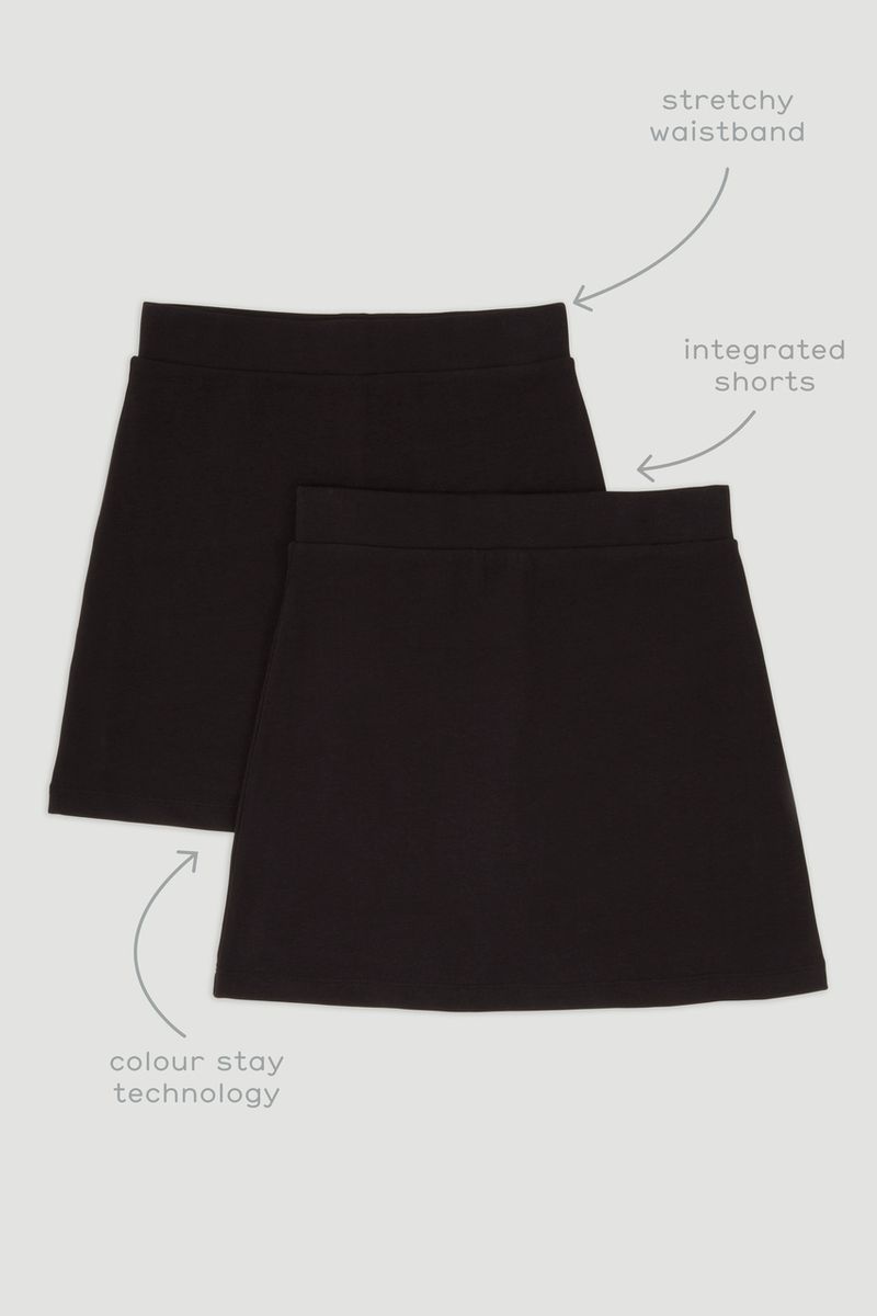 Black 2 Pack Skorts