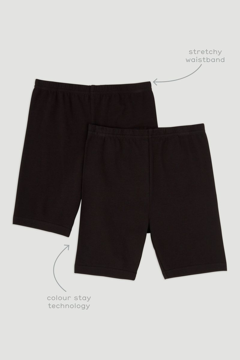 2 Pack Black Cycling Shorts