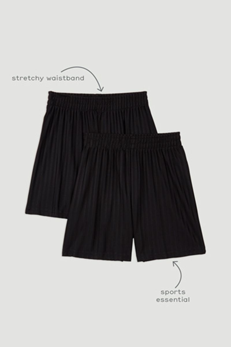 2 Pack Black Football Shorts