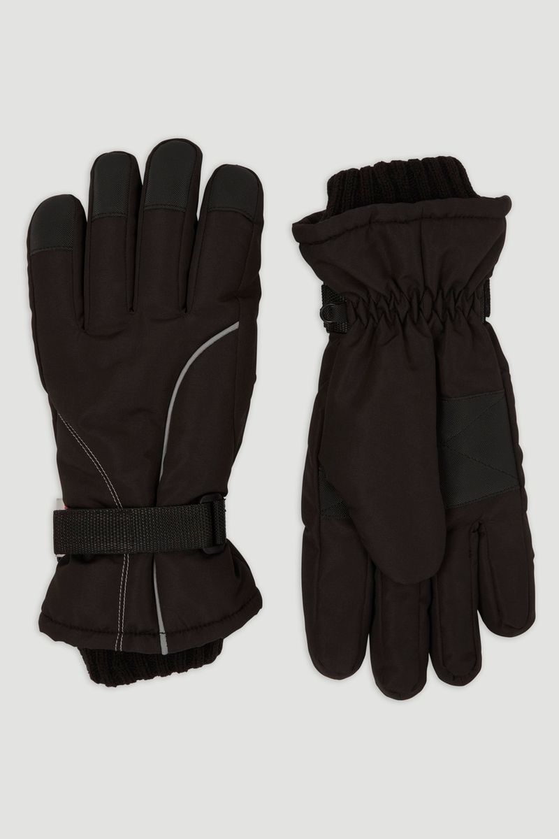 Black Thinsulate Ski Gloves