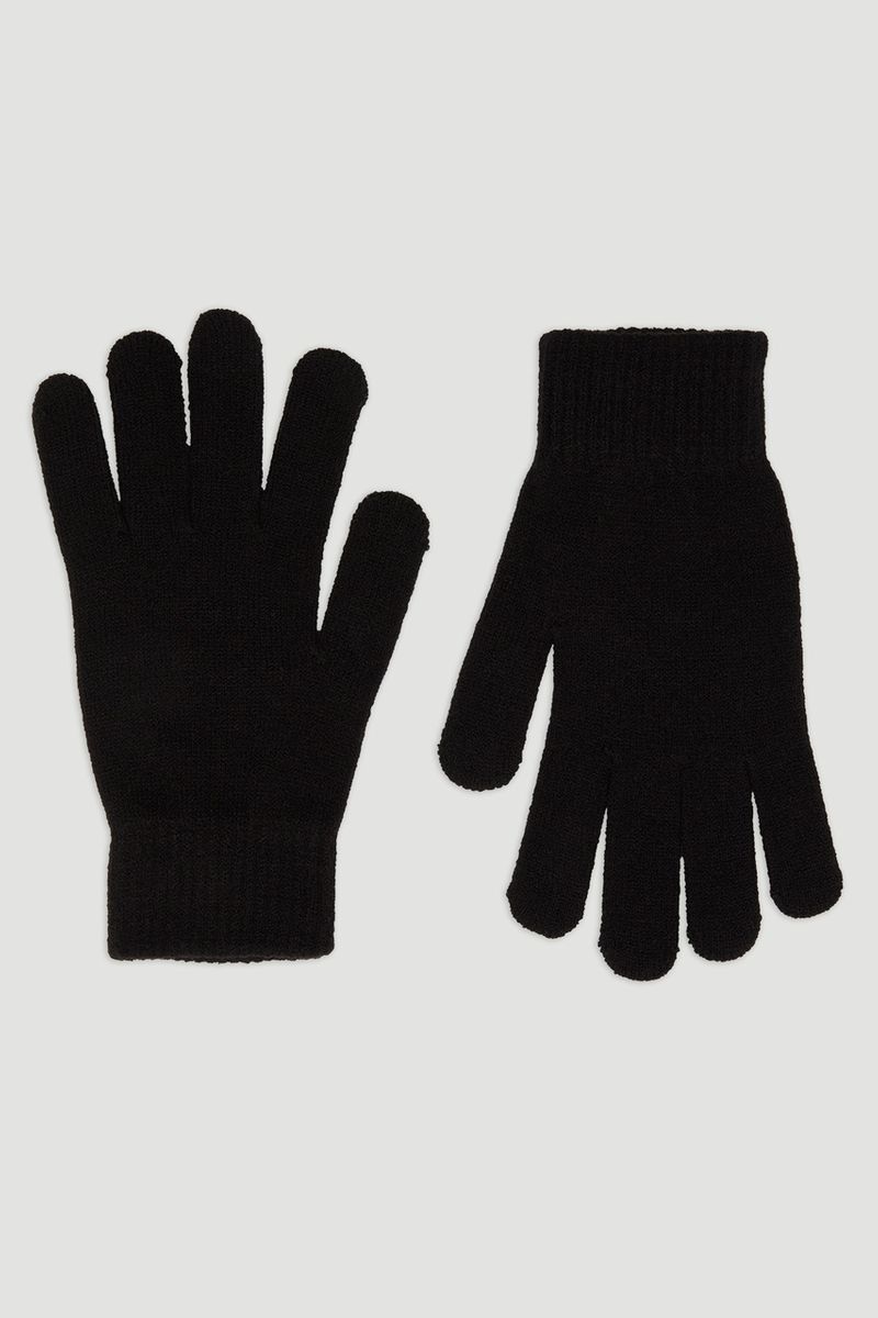 Black Knitted Gloves