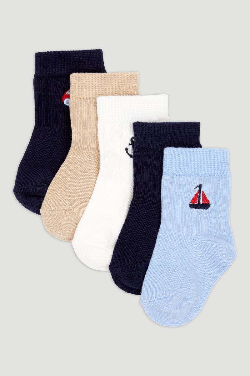 5 Pack Ribbed Socks