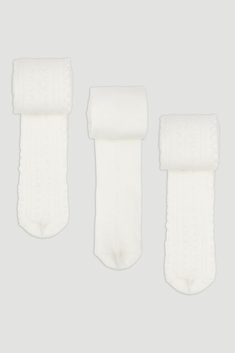 3PK White Tights