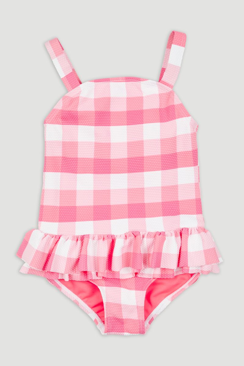 pink gingham swimsuit