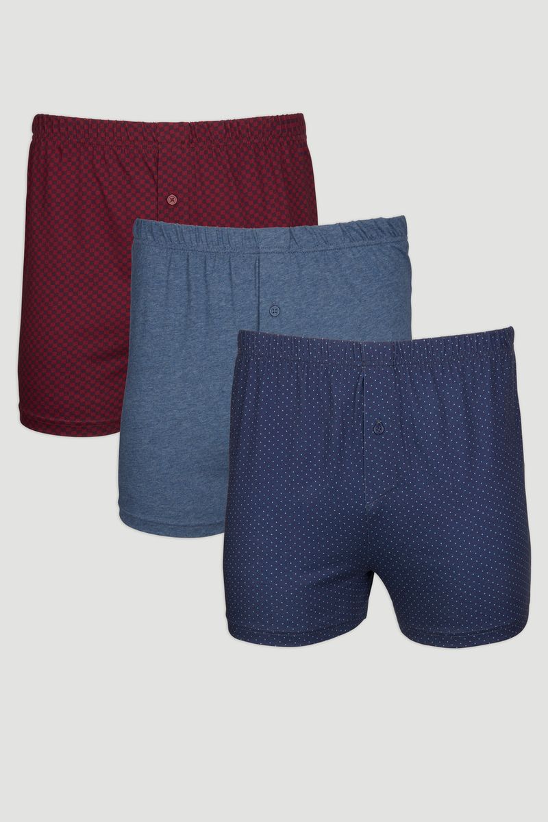 3 Pack Burgundy Boxers