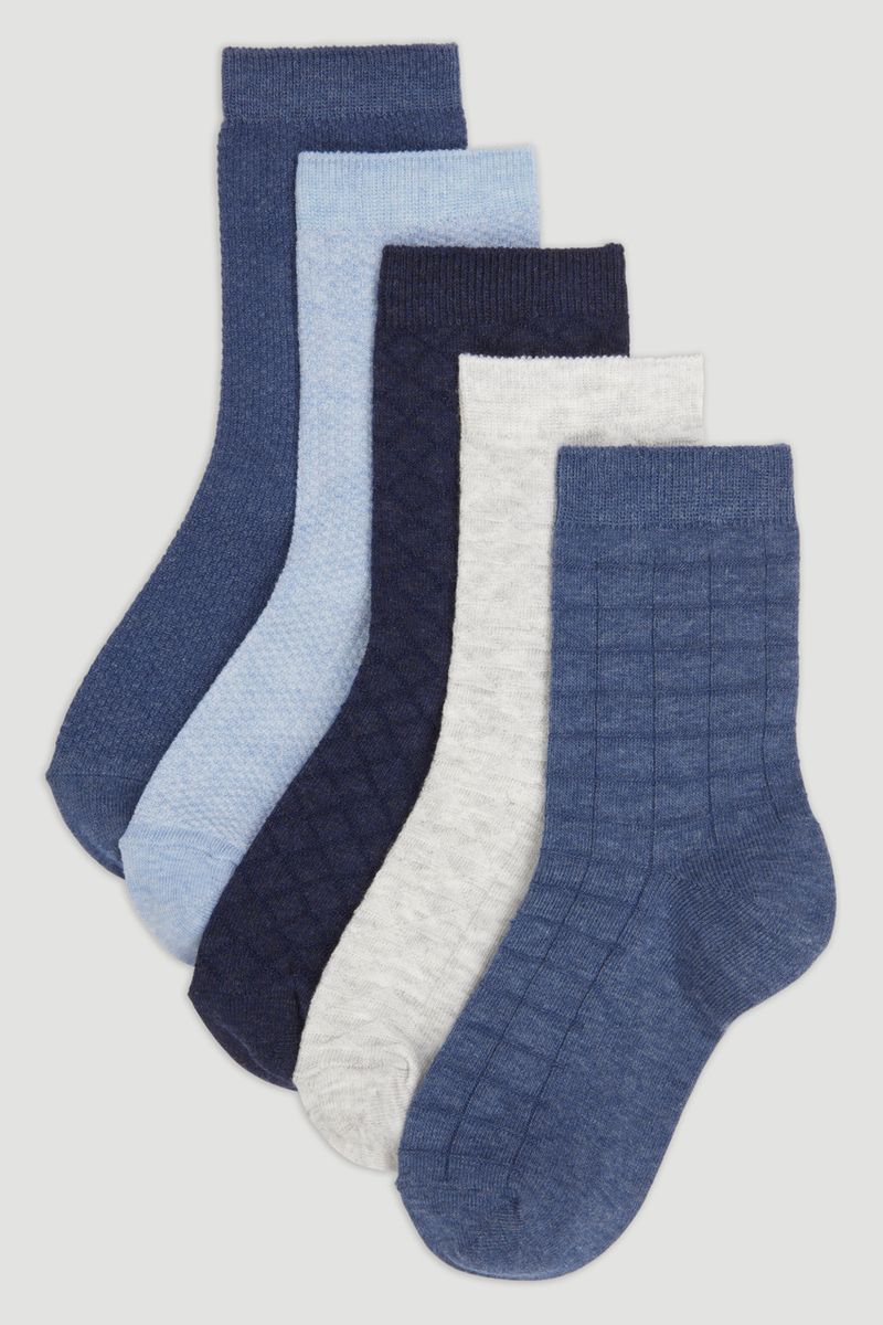 5 Pack Blue Socks