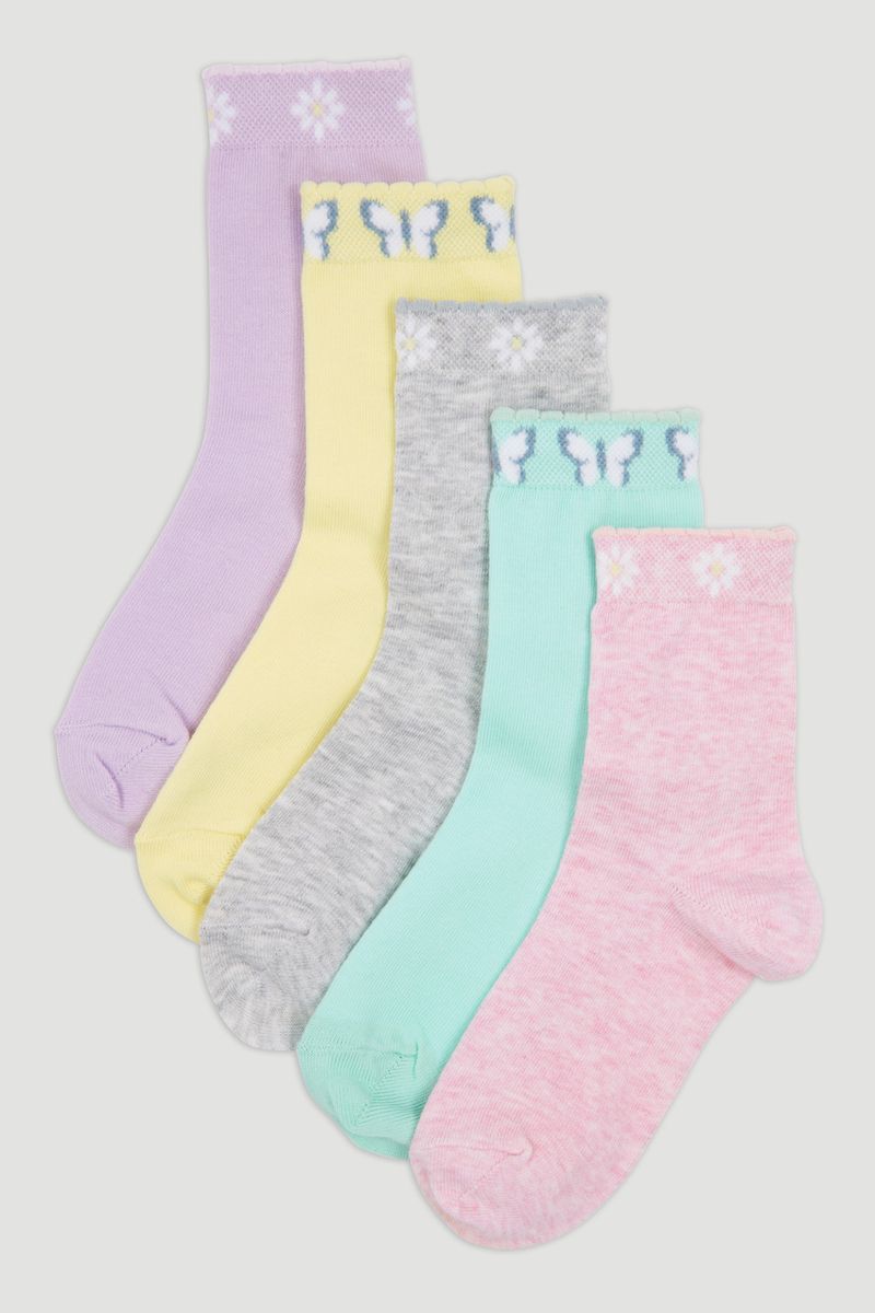 5 Pack Pastel Butterfly Socks