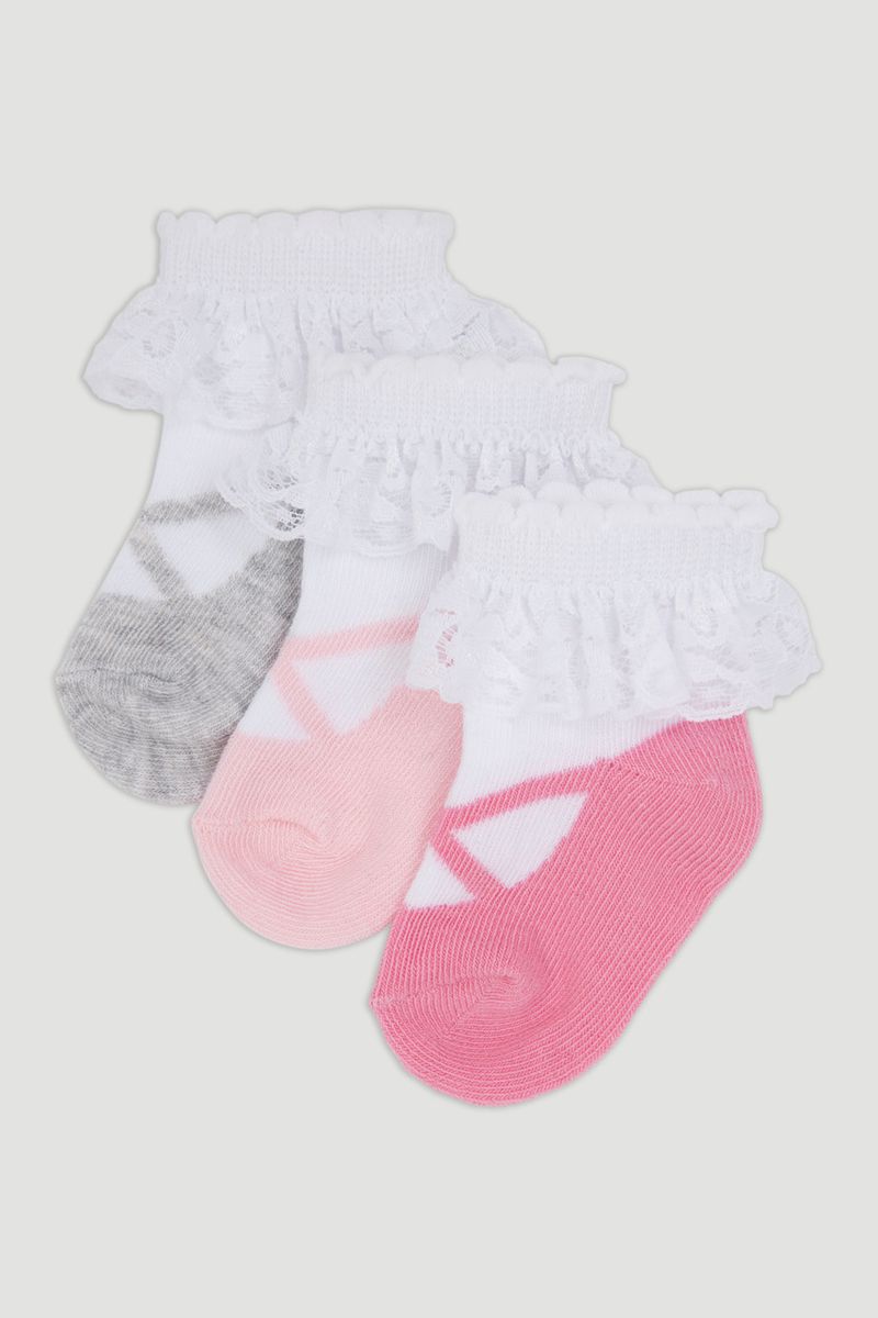 3 Pack Ballet Lace Socks