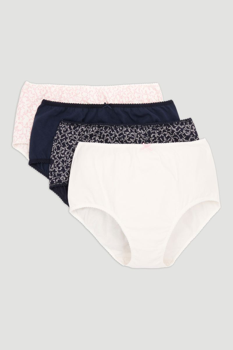 4 Pack Navy & Pink Full Briefs