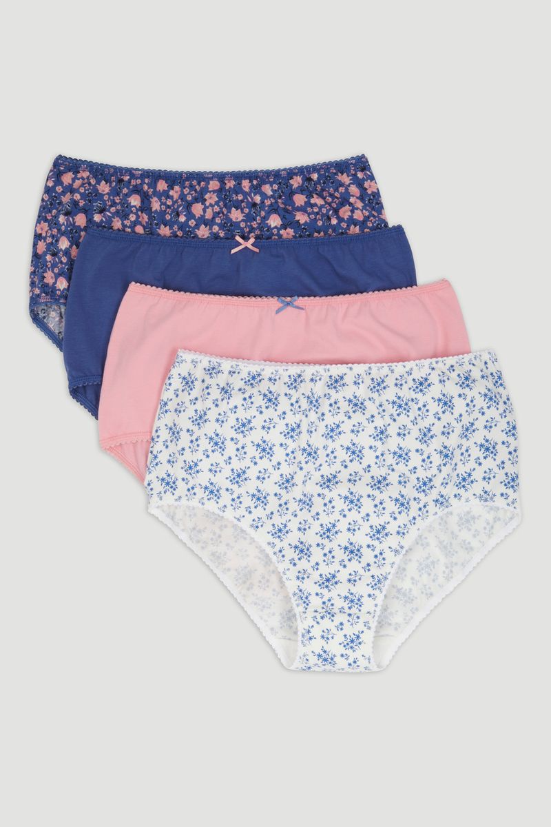 4 Pack Floral Print Full Briefs