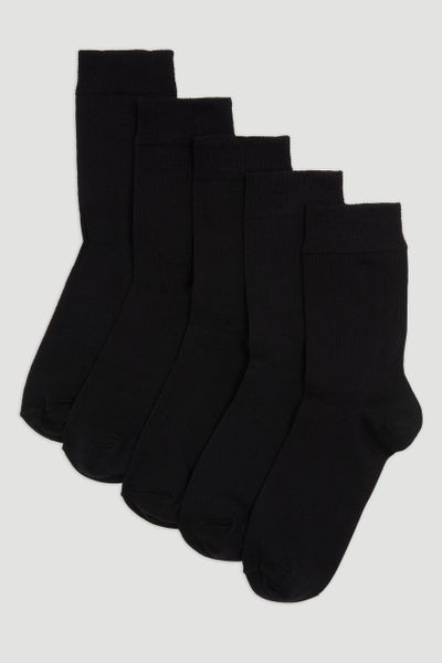 5 Pack Flexitop Black Socks