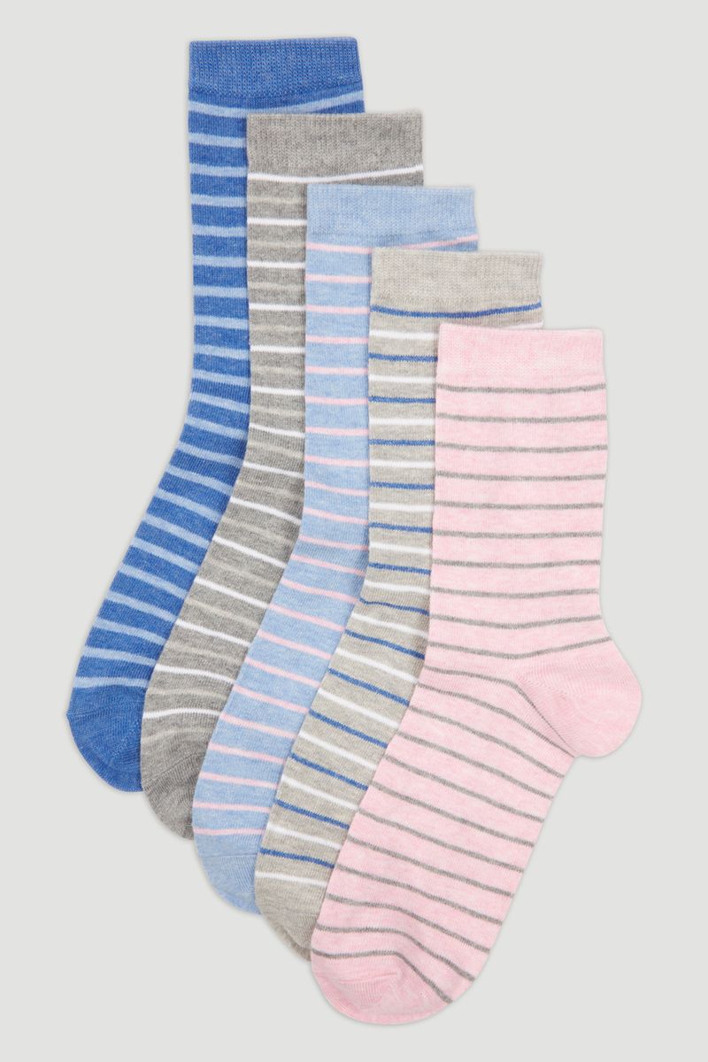 5 Pack Marl Stripe Socks
