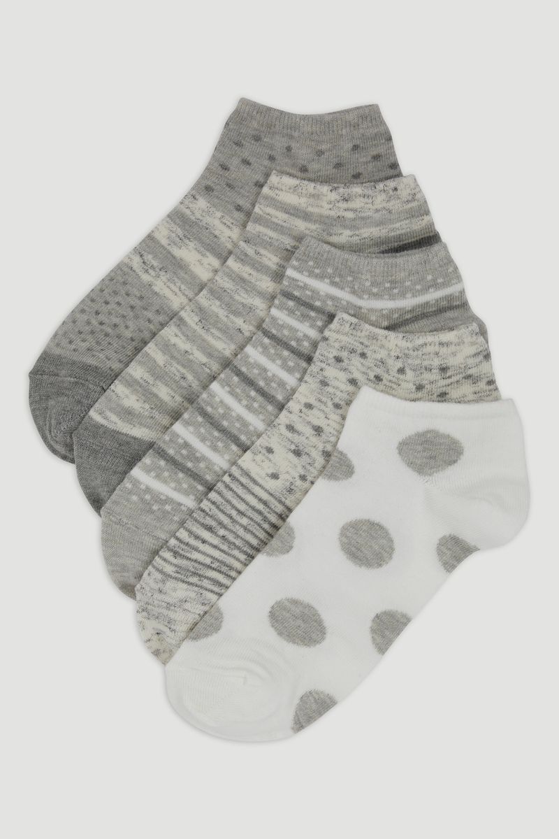 5 Pack Spot & Stripe Trainer Socks
