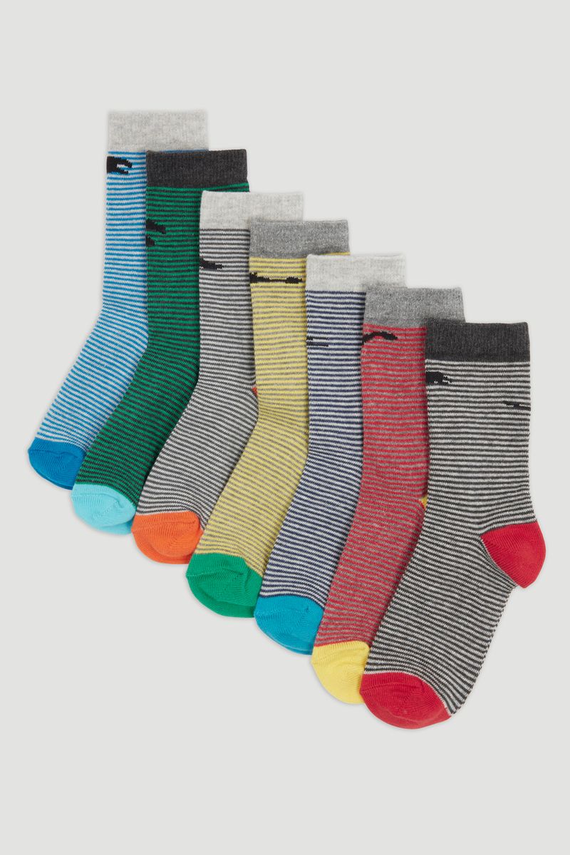 7 Pack Days Of The Week Dino Socks