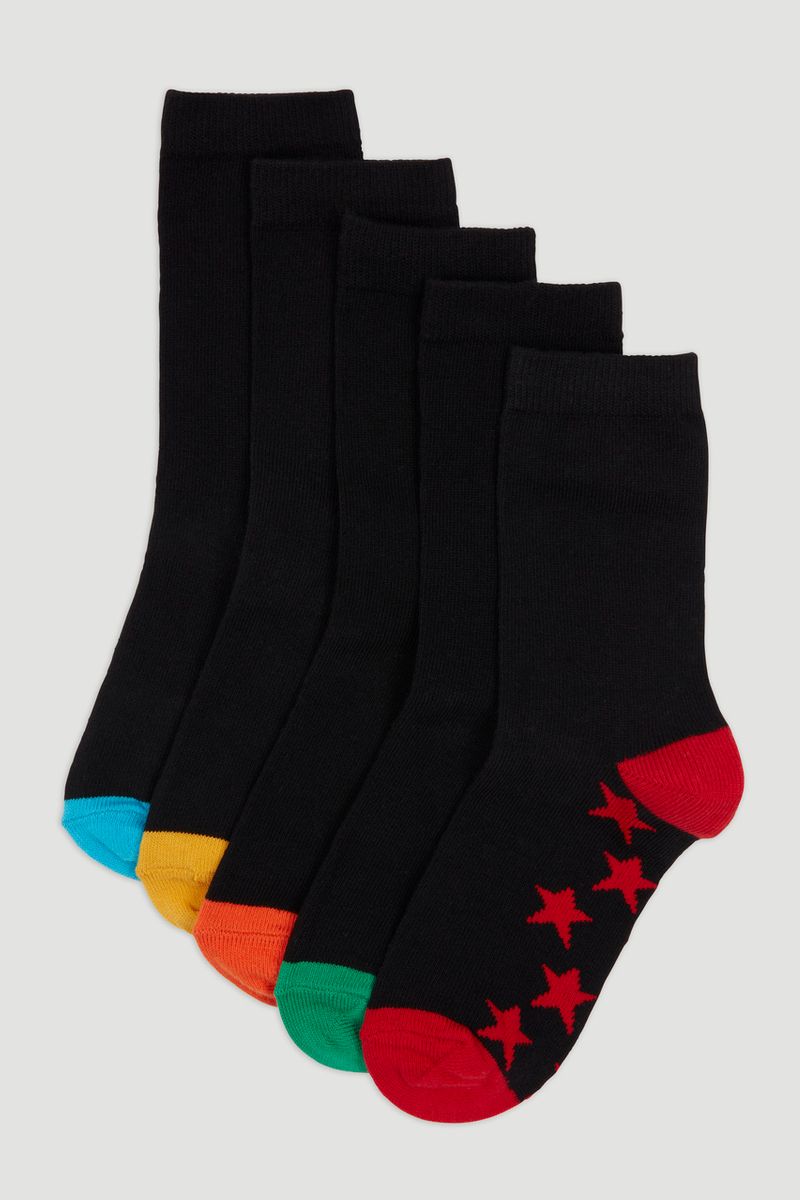 5 Pack Star Footbed Socks