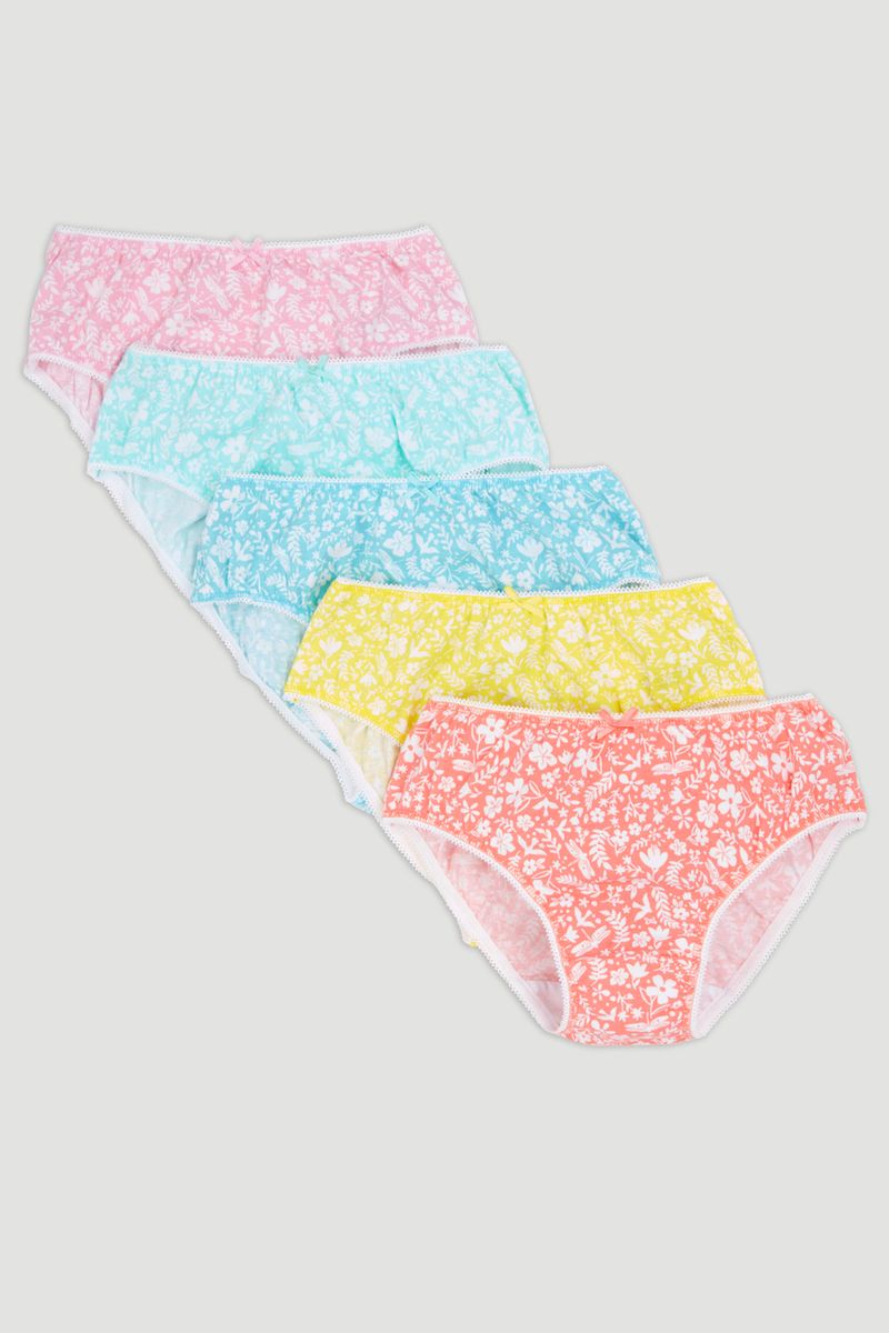 5 Pack Floral Print Briefs