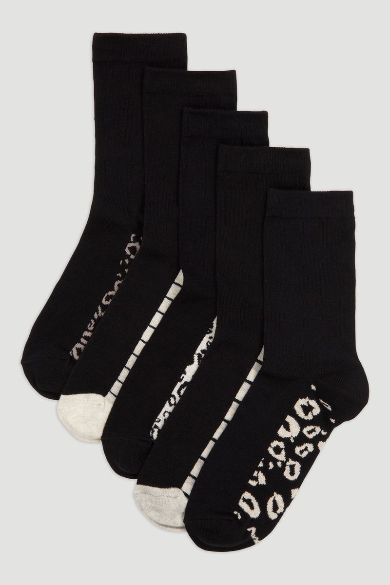 5 Pack Animal Footbed Socks