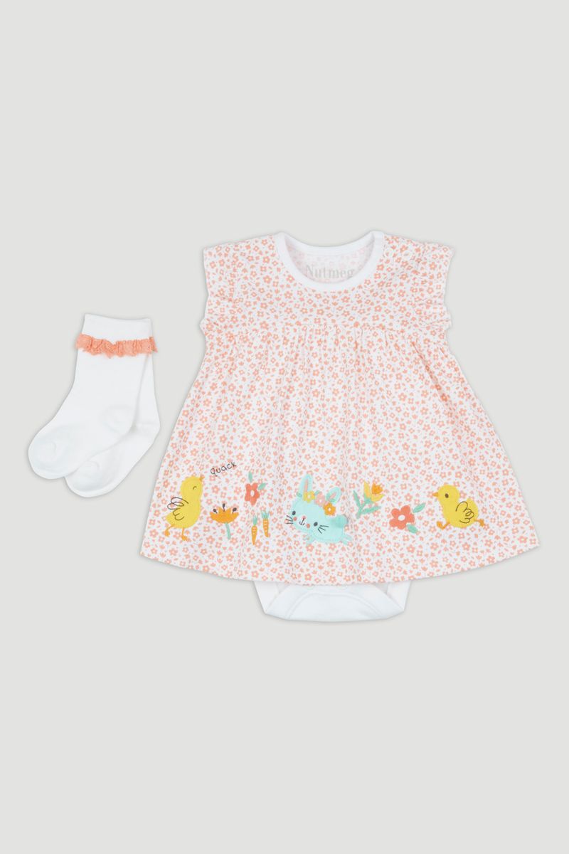 Duck Integral Romper Dress & Socks