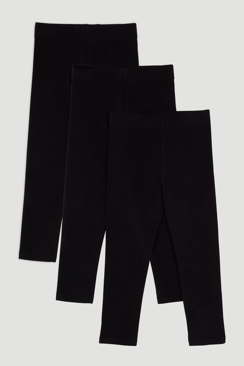 3 Pack Black Leggings 3-14yrs