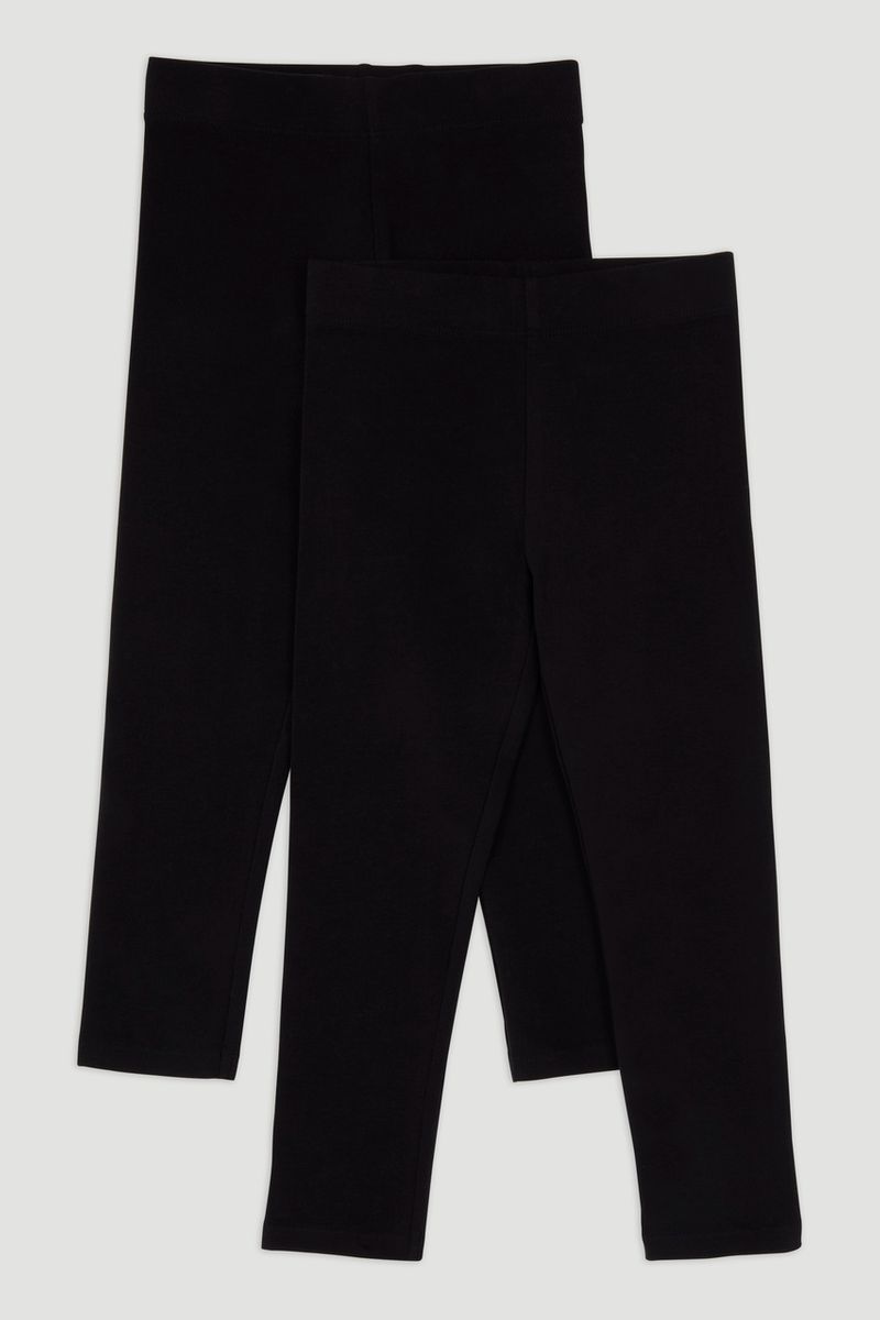 2 Pack Black Leggings 1-6yrs