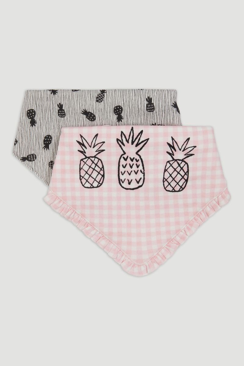 2 Pack Green Gingham Bandana Bibs