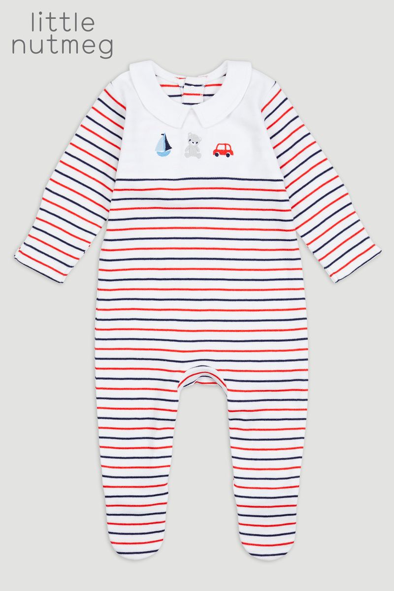 Little Nutmeg Stripe Sleepsuit