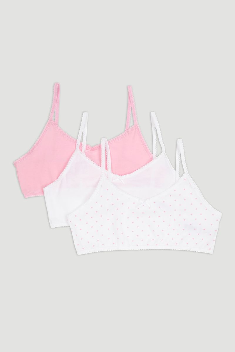 3 Pack Pink & White Crop Tops