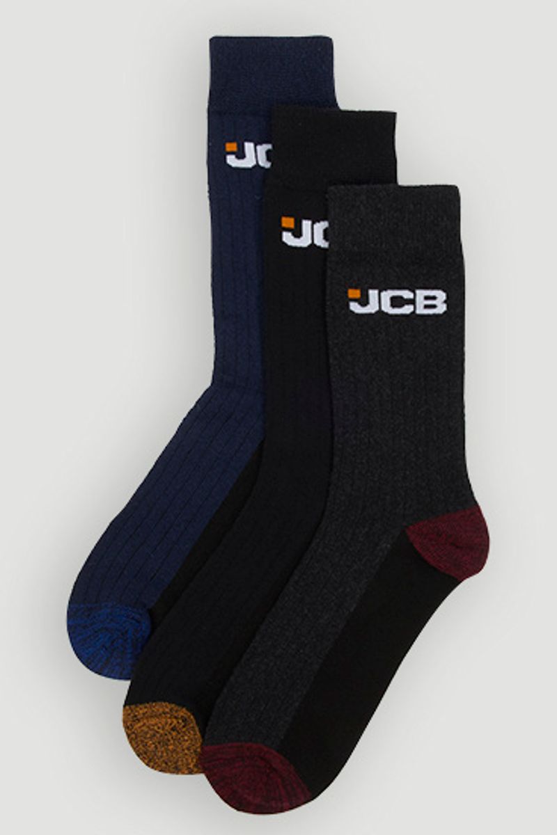 JCB 3 Pack Heavy Duty Workwear Socks