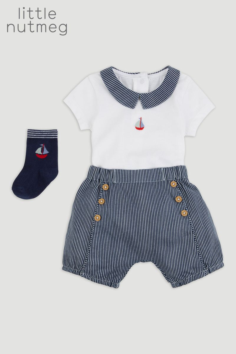 Little Nutmeg 3 Piece Woven Short Set