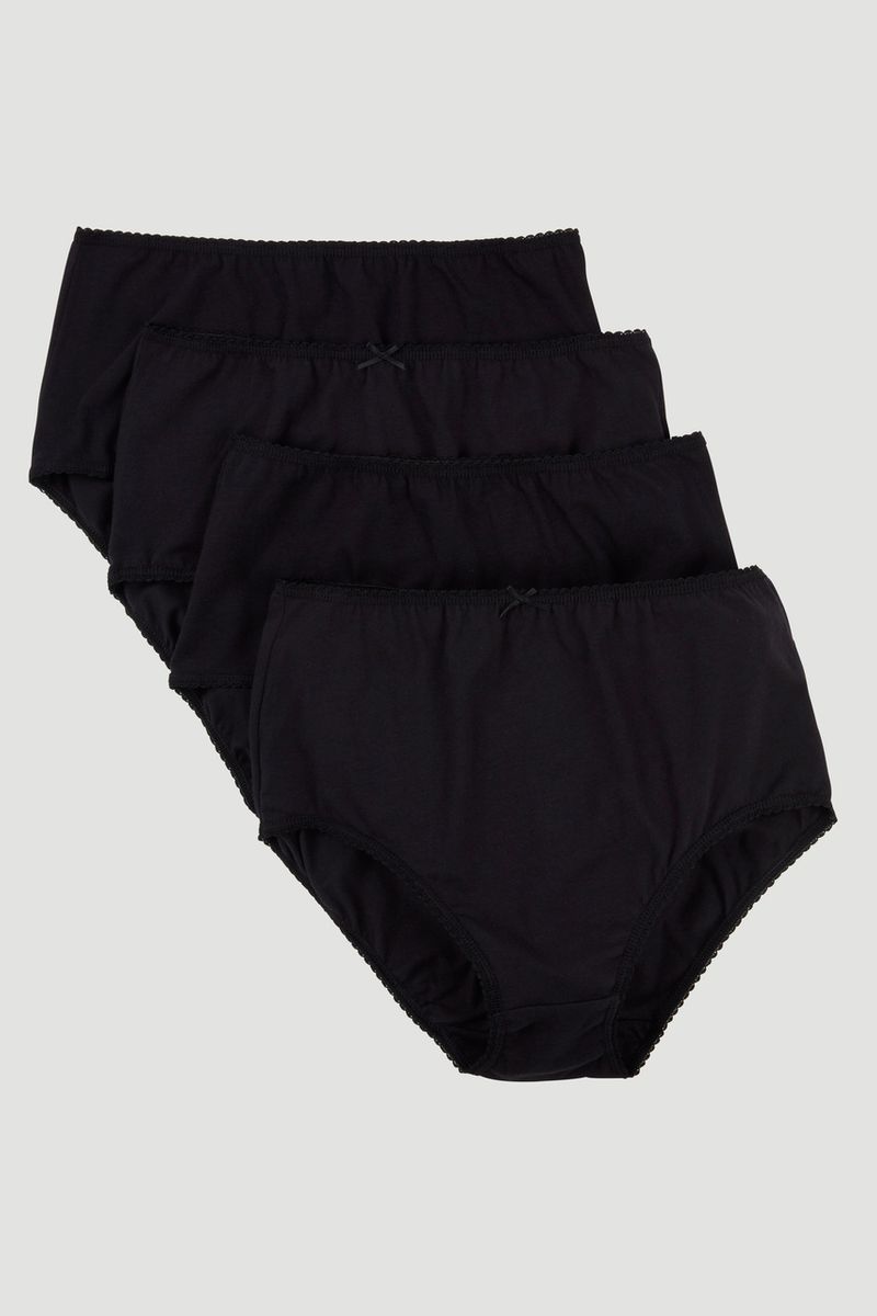 4 Pack Black Full Briefs