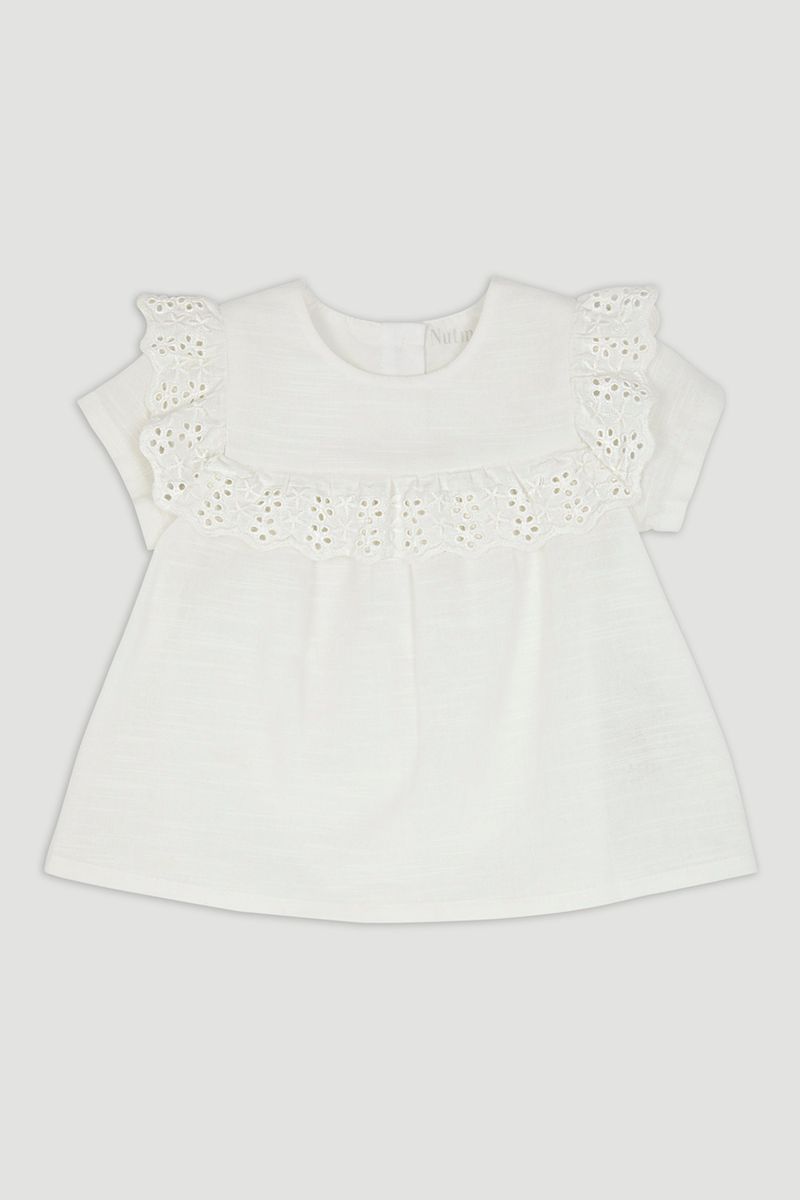 White Broderie Trim T-Shirt